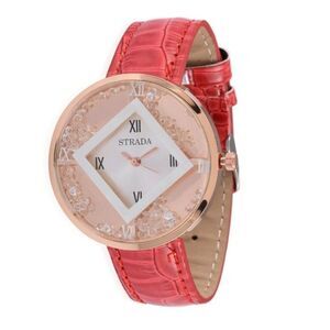 STRADA Watch Austrian Crystal Red